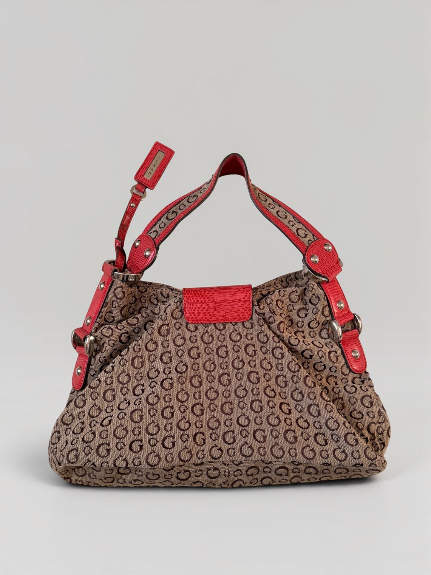 Vintage Guess Monogram Schultertasche Rot