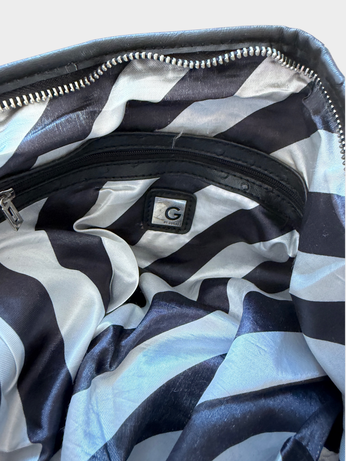 Vintage Guess Black Ostrich Tote Bag