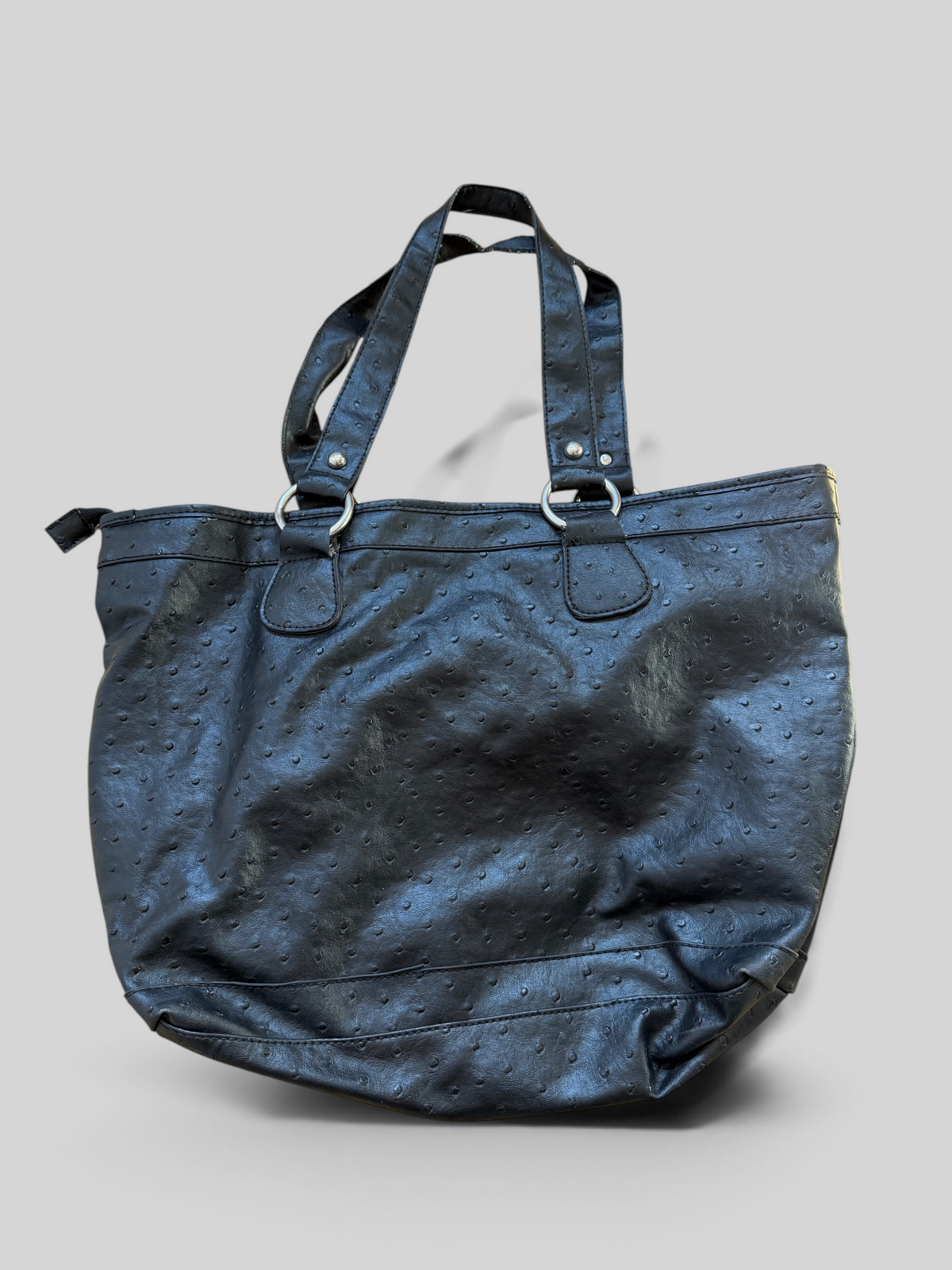 Vintage Guess Black Ostrich Tote Bag
