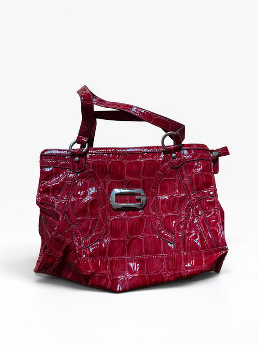 x Vintage Guess Shopper Rot Kroko Y2K